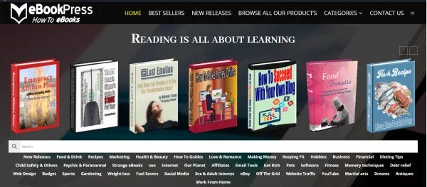 eBook Press Store WordPress website