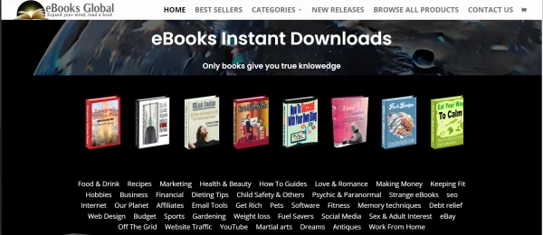 eBook Global Store WordPress Website