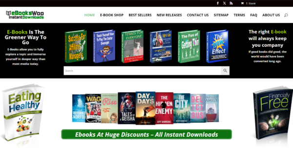 eBooks WooCommerce Store WordPress website